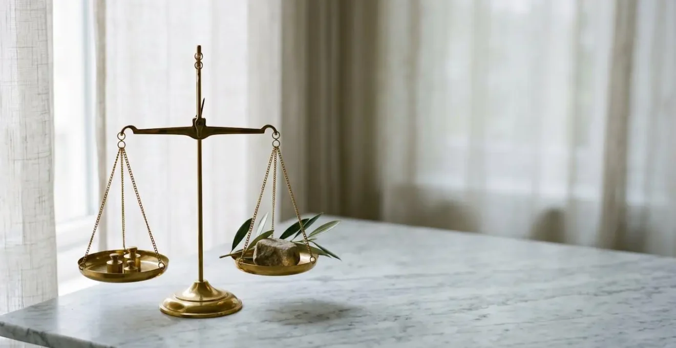 Balance de justice symbolisant l'équilibre entre coûts et bénéfices d'un recours juridique