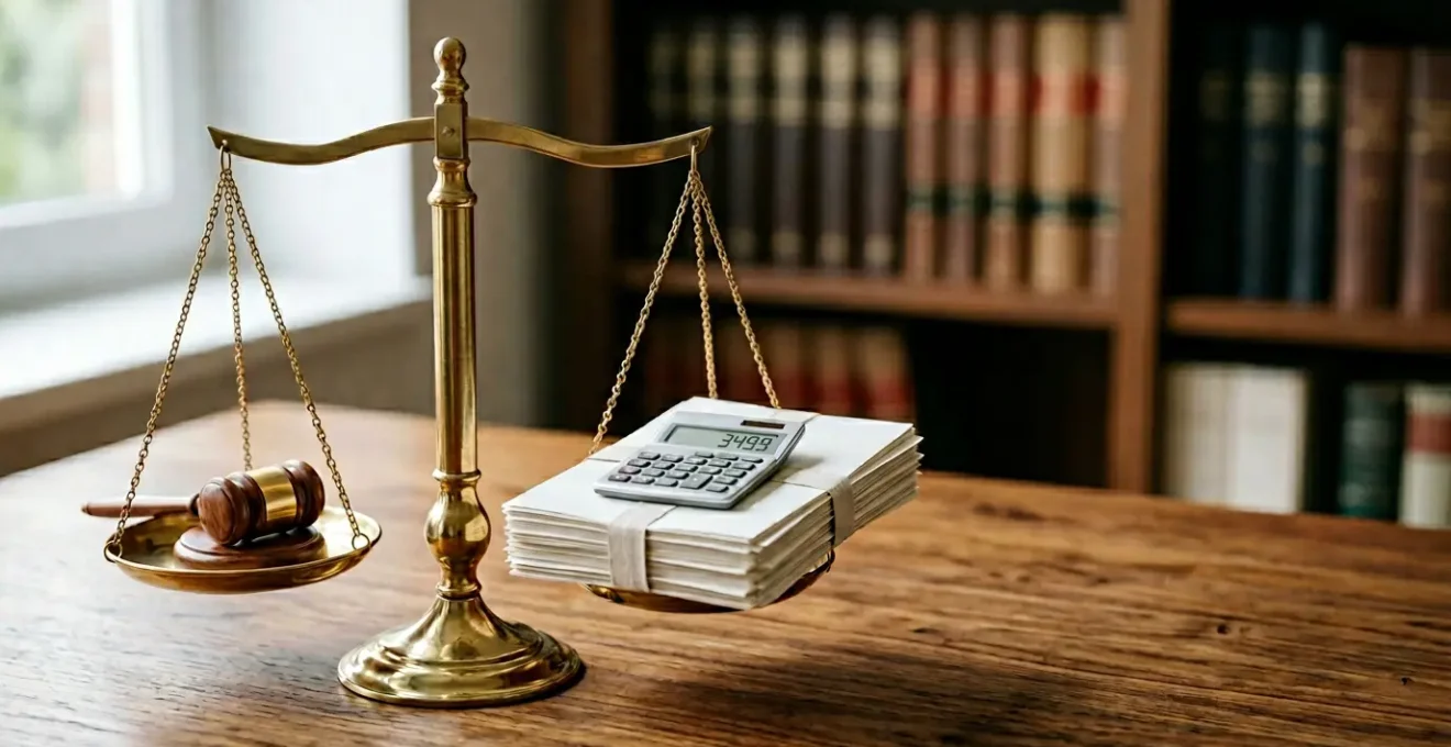 Balance de justice symbolisant l'équilibre entre assureur et assuré dans un litige d'assurance
