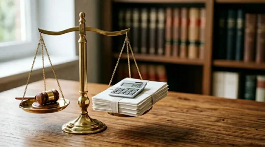Balance de justice symbolisant l'équilibre entre assureur et assuré dans un litige d'assurance