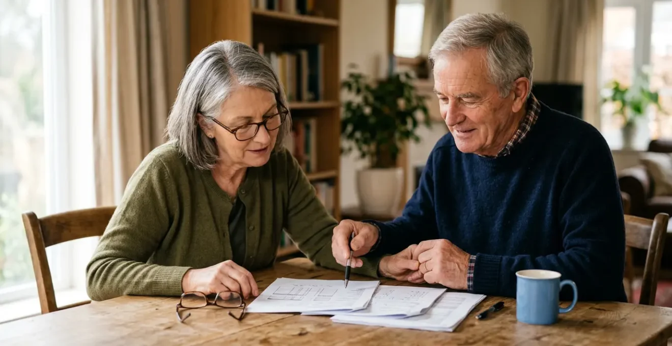 Couple de retraités consulte des documents financiers pour préparer leur avenir