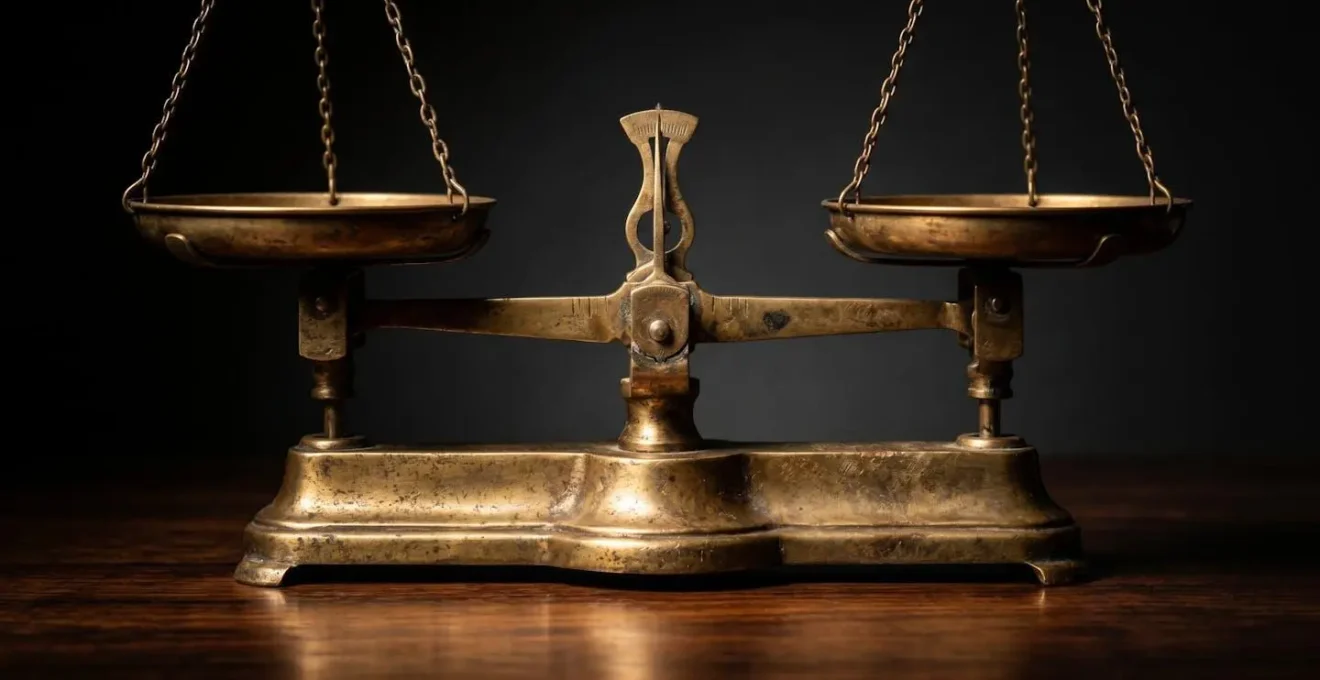 Balance symbolique représentant l'équilibre et l'impartialité dans la médiation d'assurance