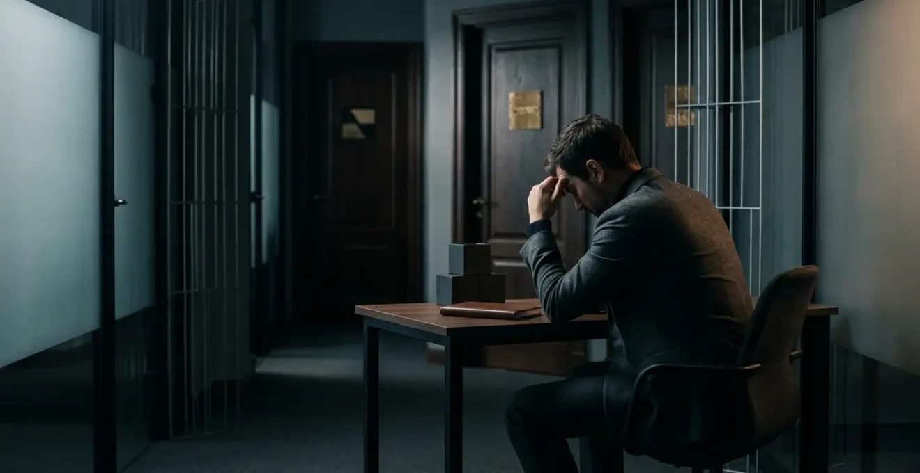 Personne face à un dilemme complexe symbolisant le refus d'indemnisation malgré la douleur